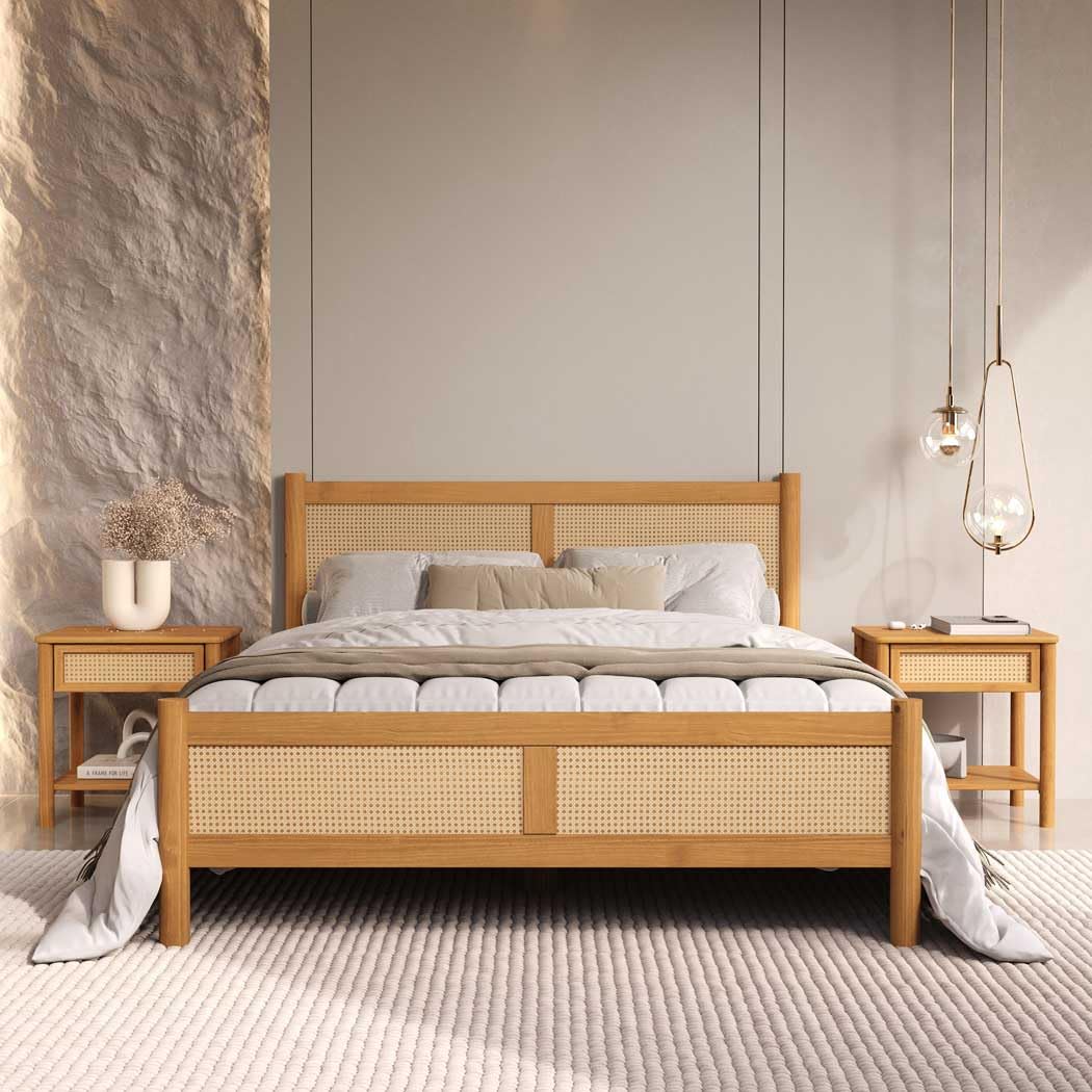 IDIMEX Cama Casal Padrão 140 x 190 cm Cabeceira de Palhinha